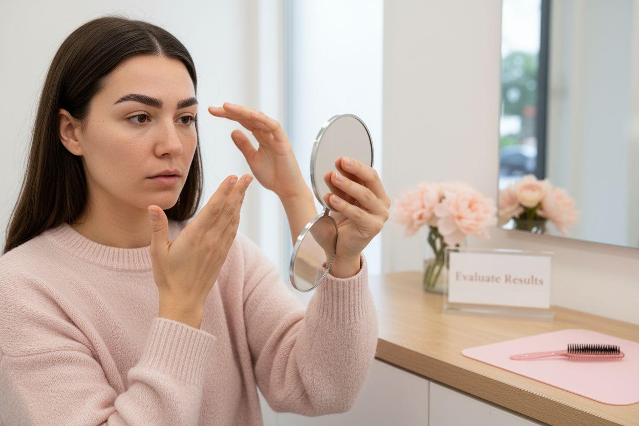 laminated brow result, brow examination, aftercare