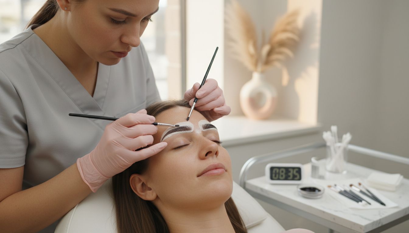 brow tinting application