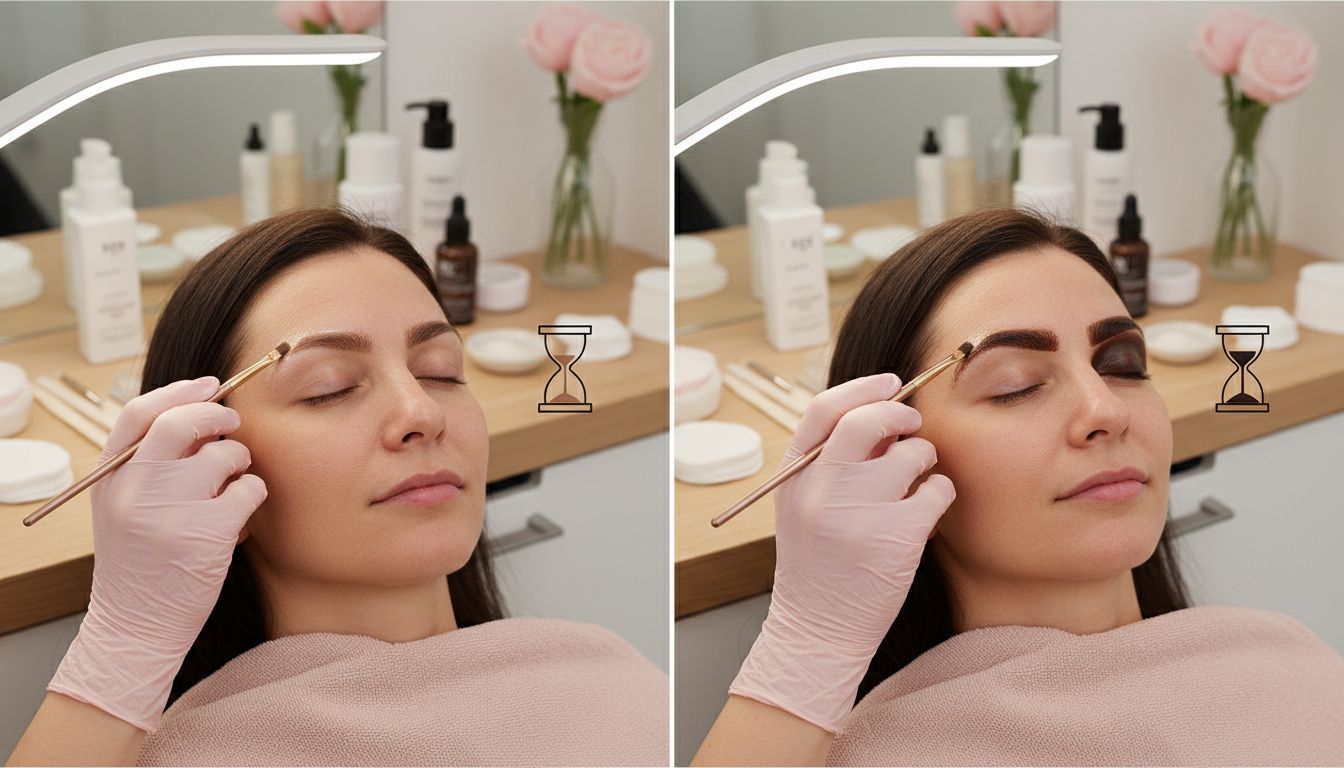 brow dye application