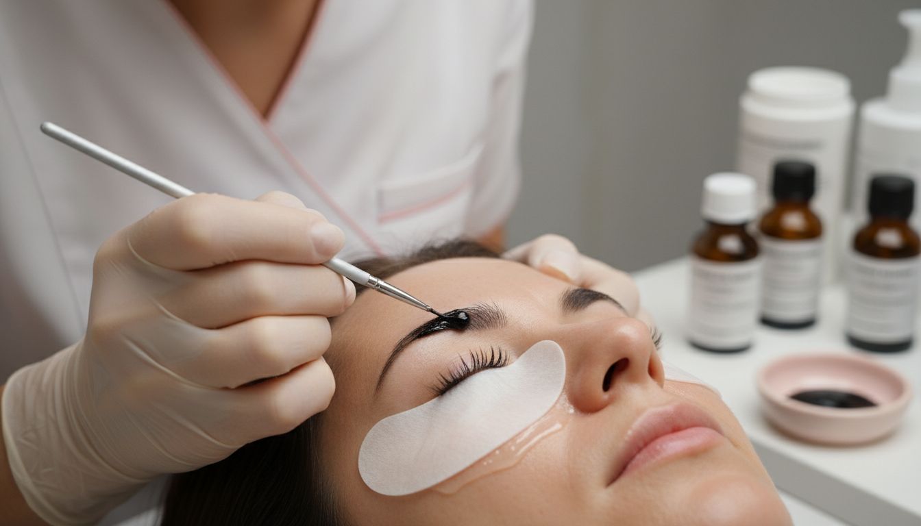 eyelash tint application