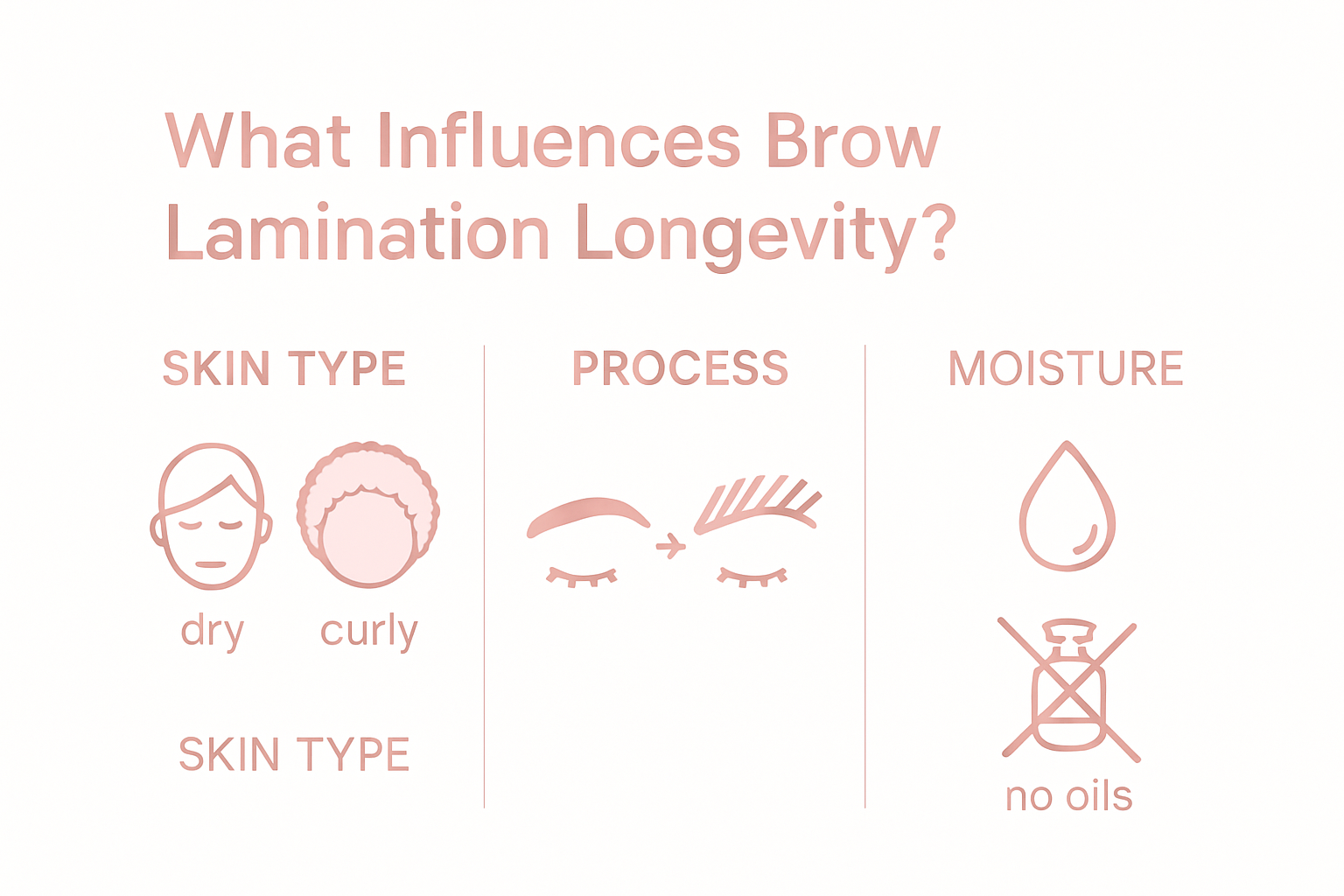 Infographic factors affecting brow lamination duration