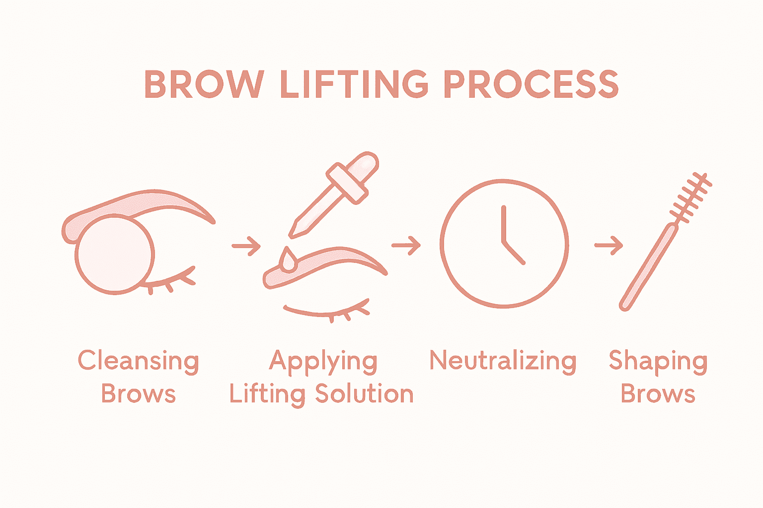 Infographic showing brow lifting procedure steps