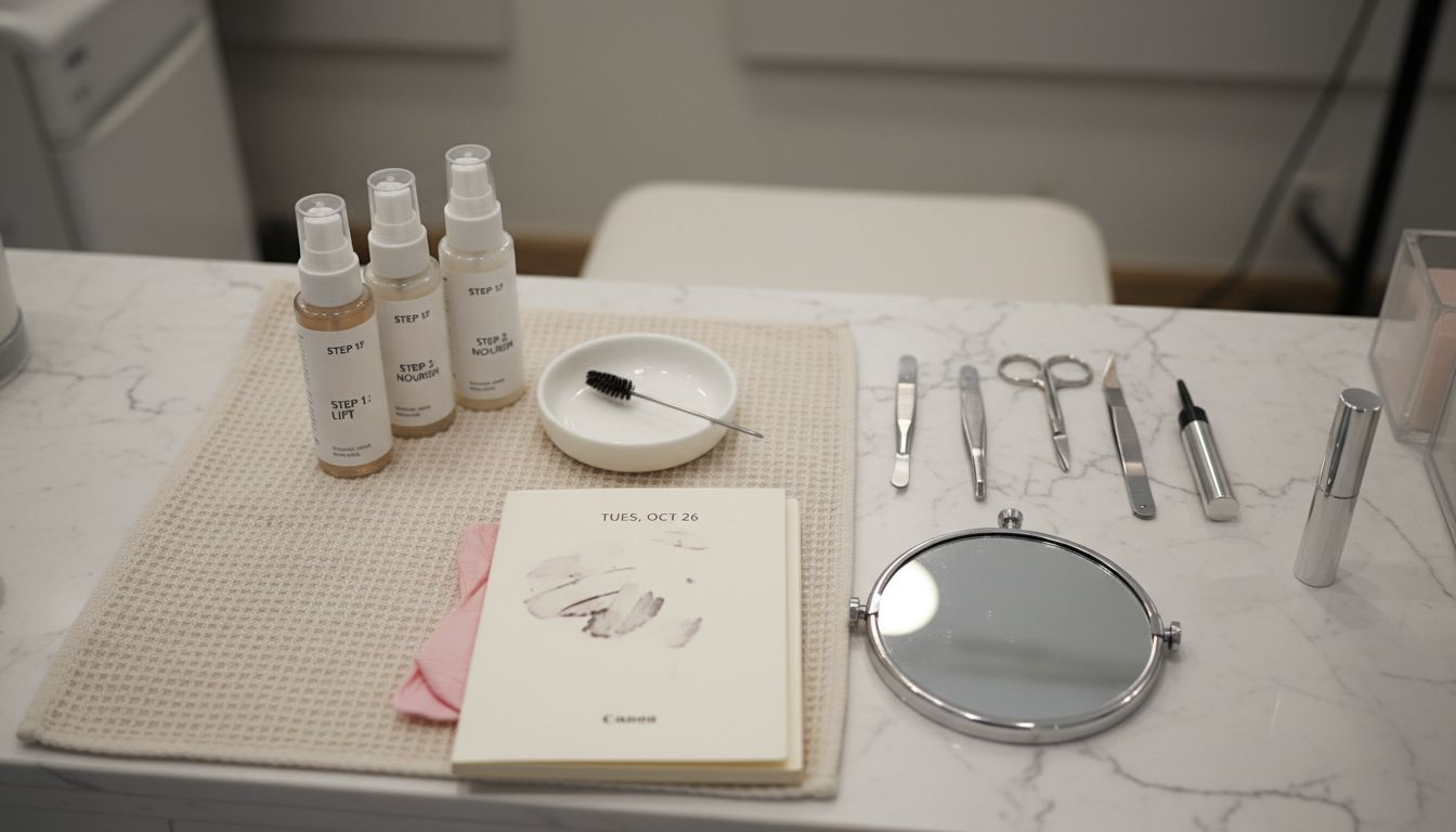 Tools and setup for professional brow lamination