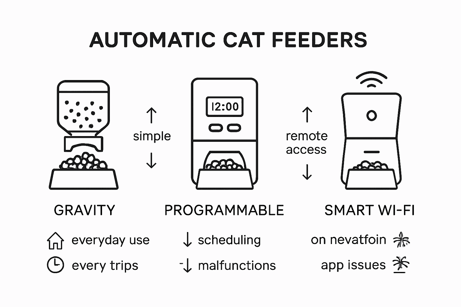 Infographic: Key types of automatic cat feeders