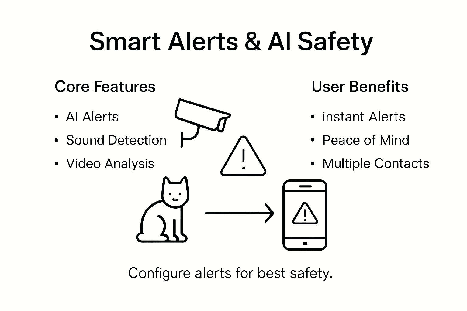 Infographic smart pet camera alert features