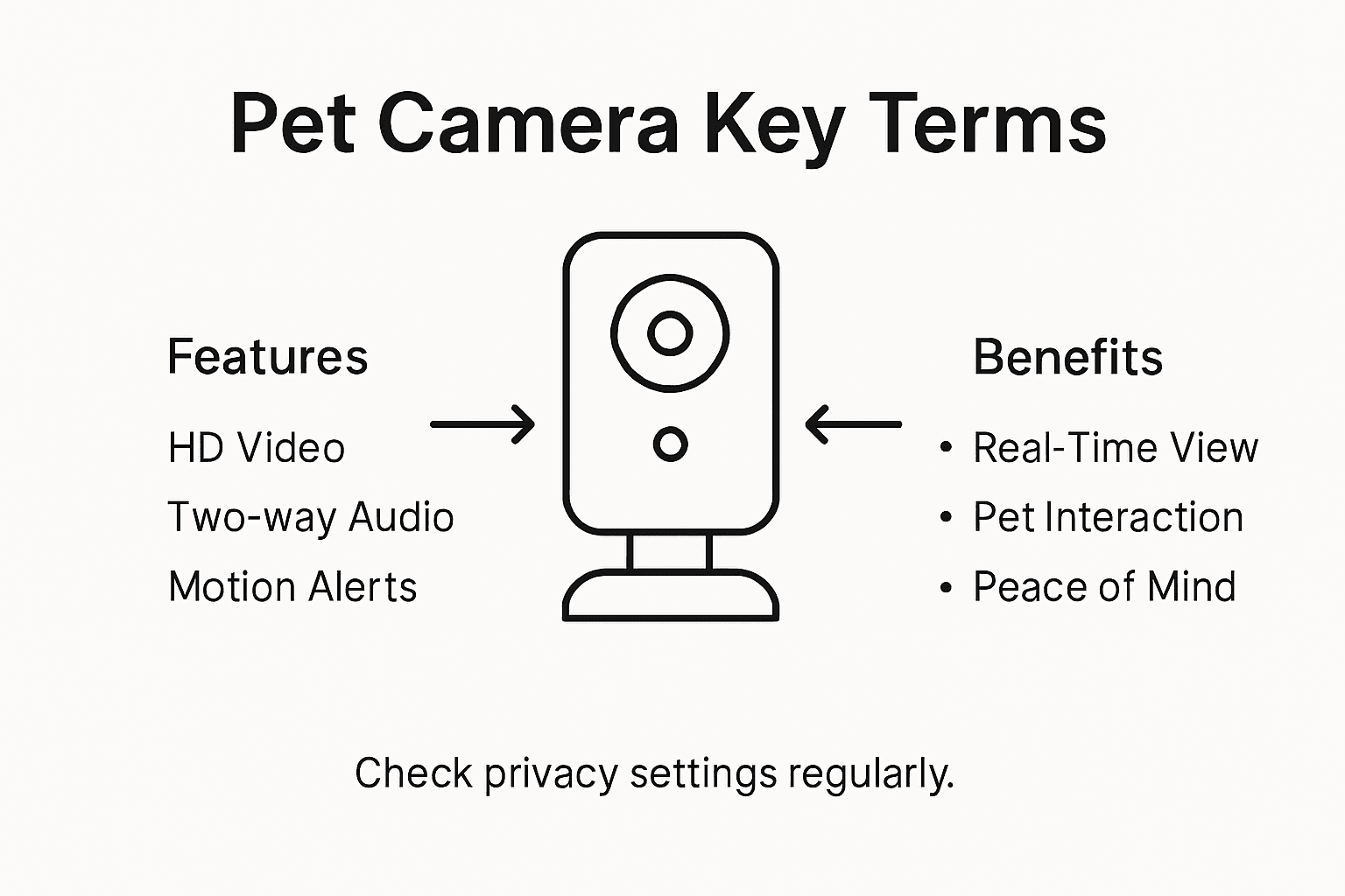 Infographic showing pet camera terminology overview