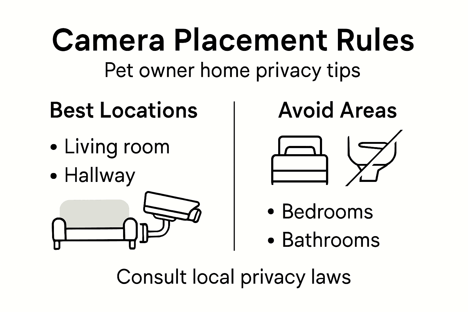 Infographic about legal pet camera placement