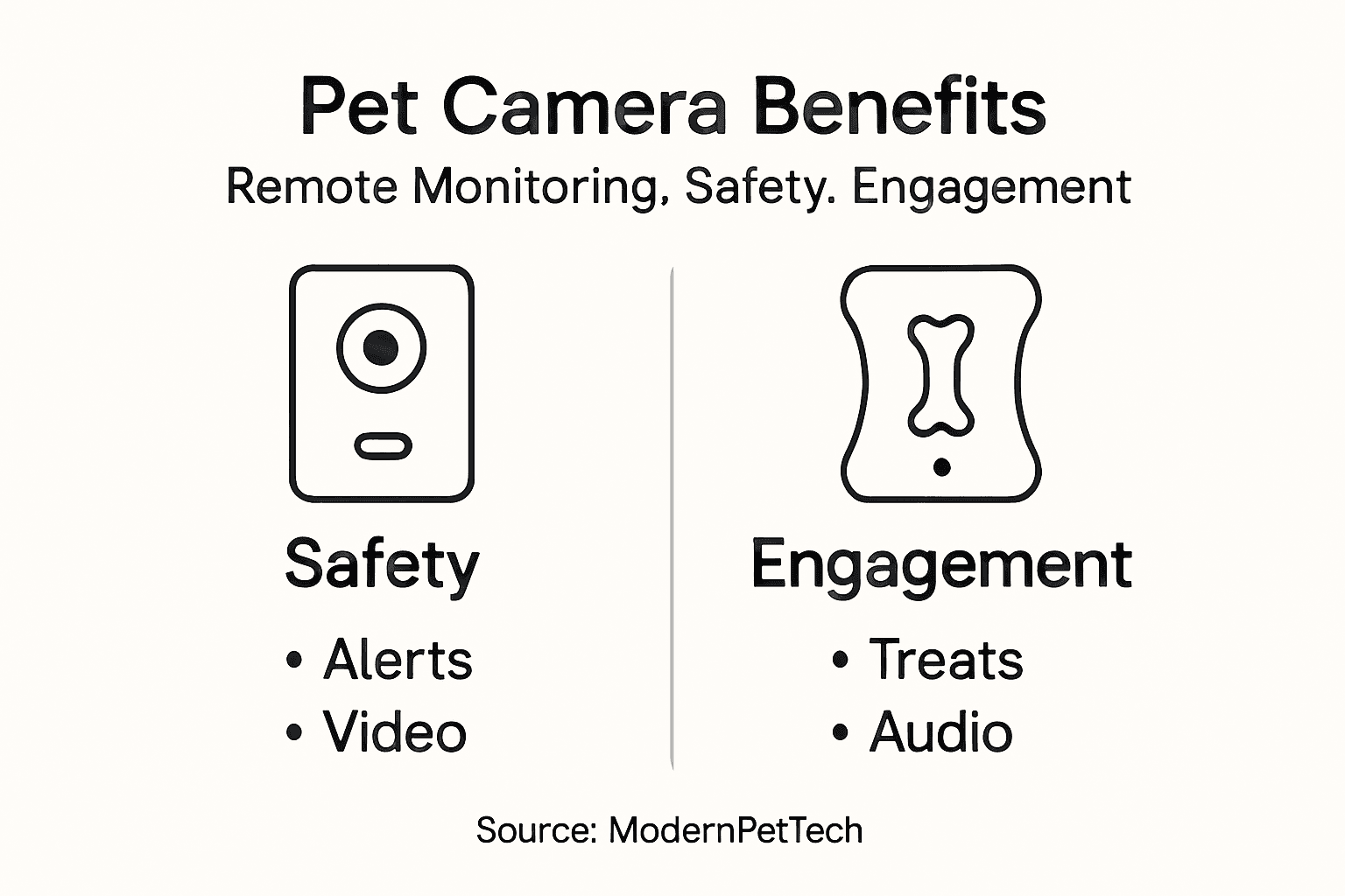 Infographic showing pet camera benefits