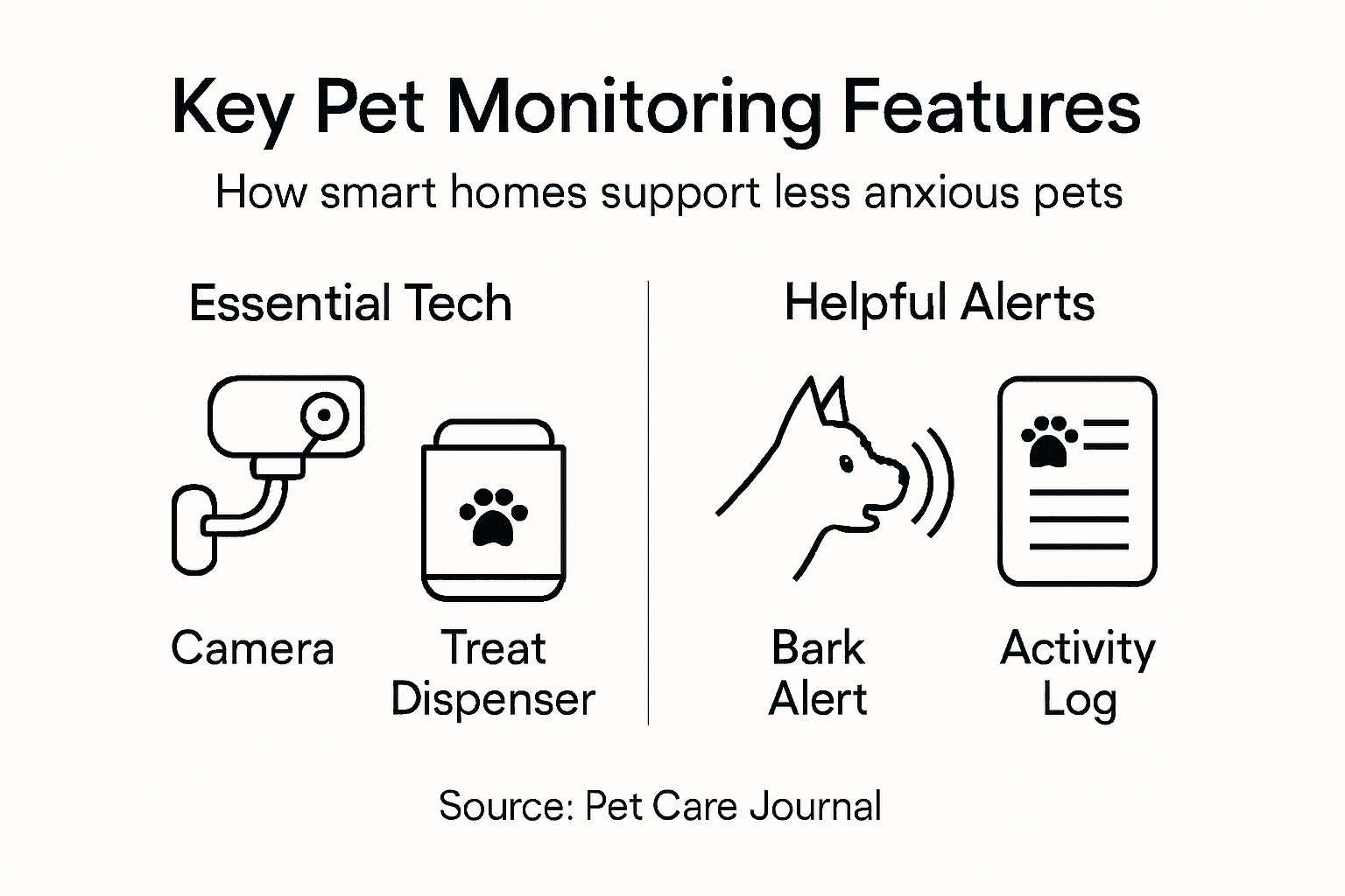 Infographic of main pet smart tech features