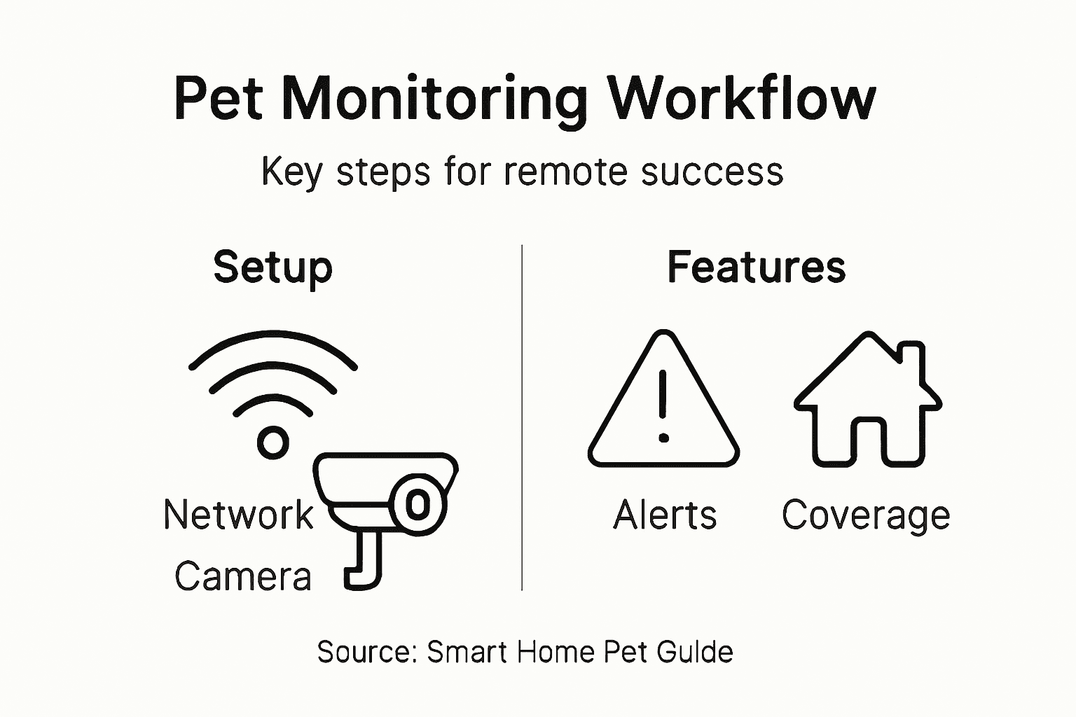 Infographic on pet monitoring workflow steps
