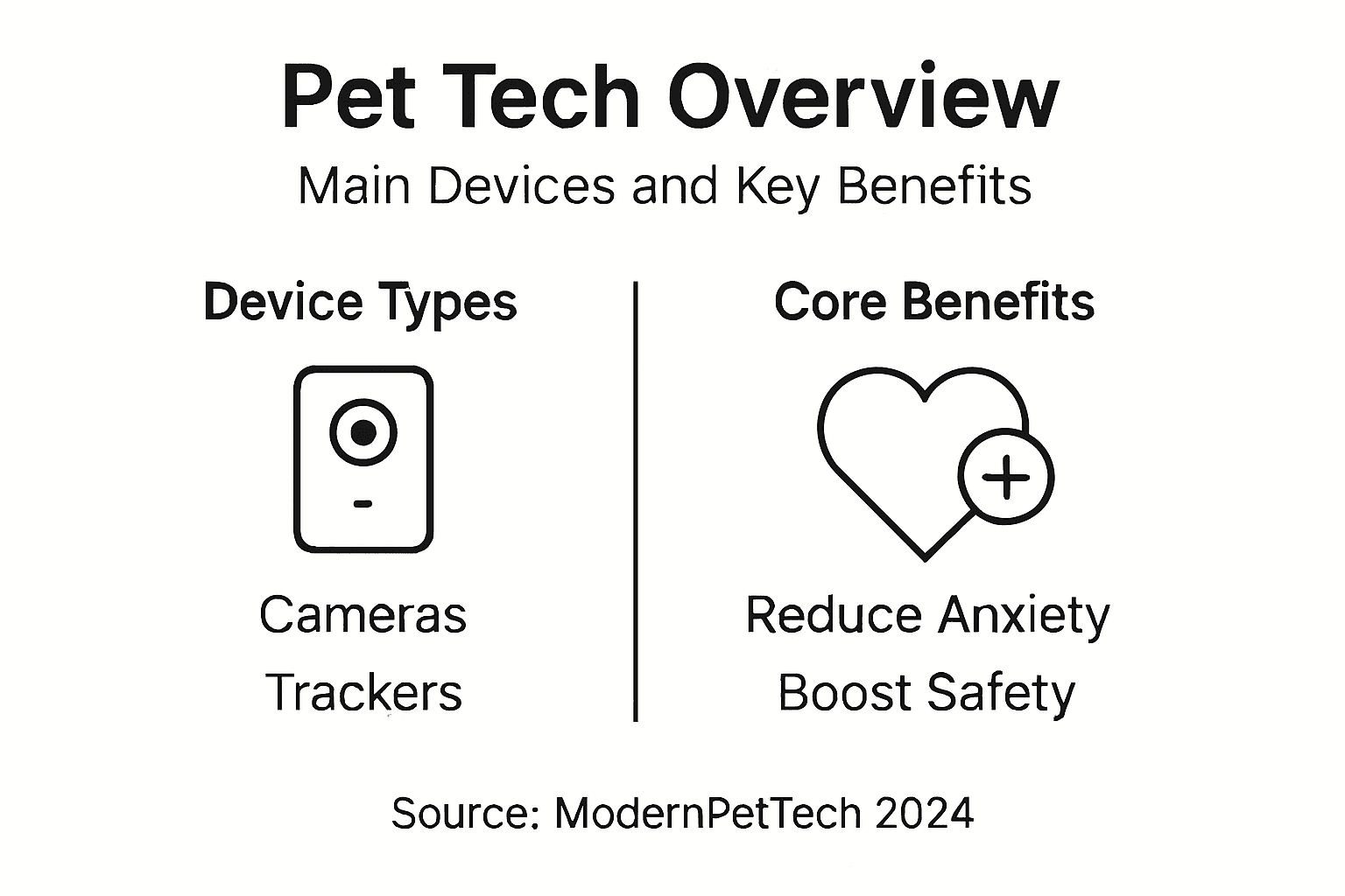 Infographic comparing common pet monitoring devices and benefits