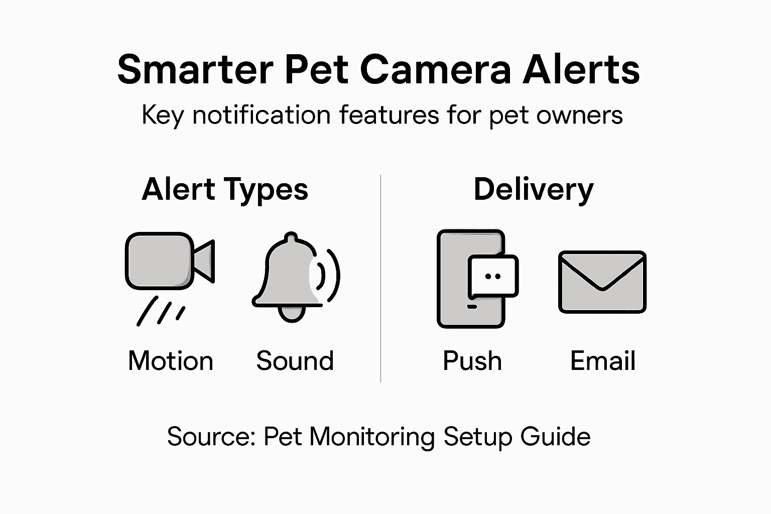 Infographic of smart pet camera alert features