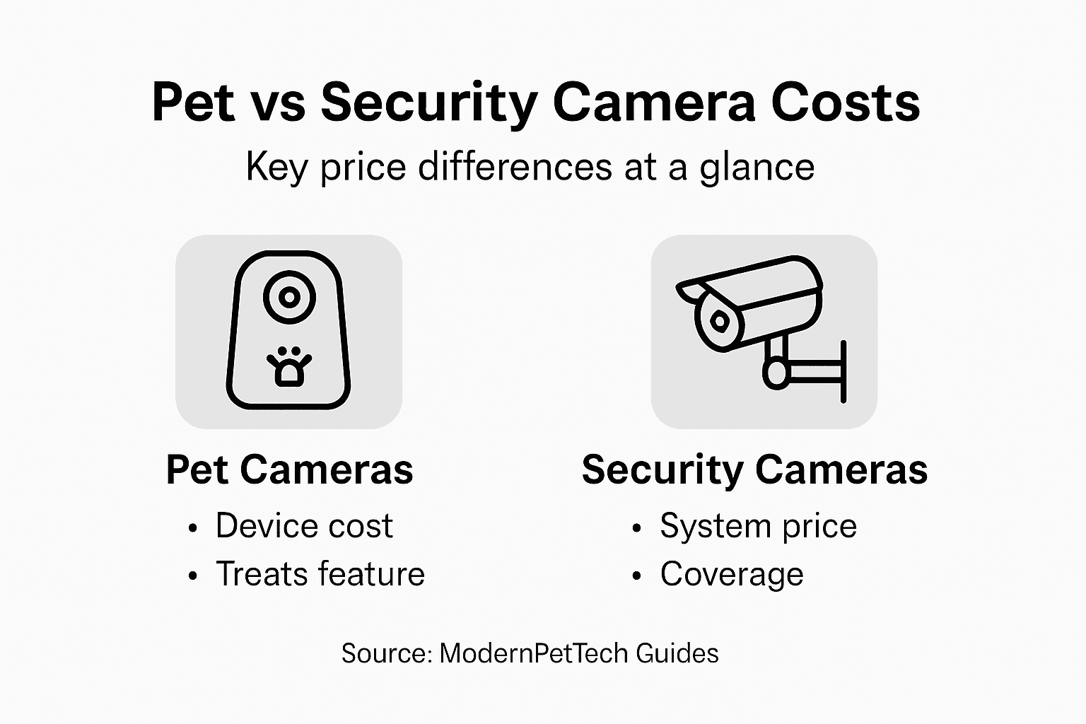 Infographic comparing pet and security camera costs