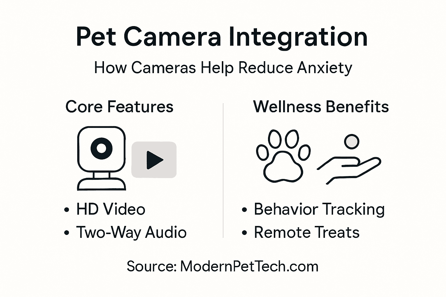 Infographic of pet camera features and benefits