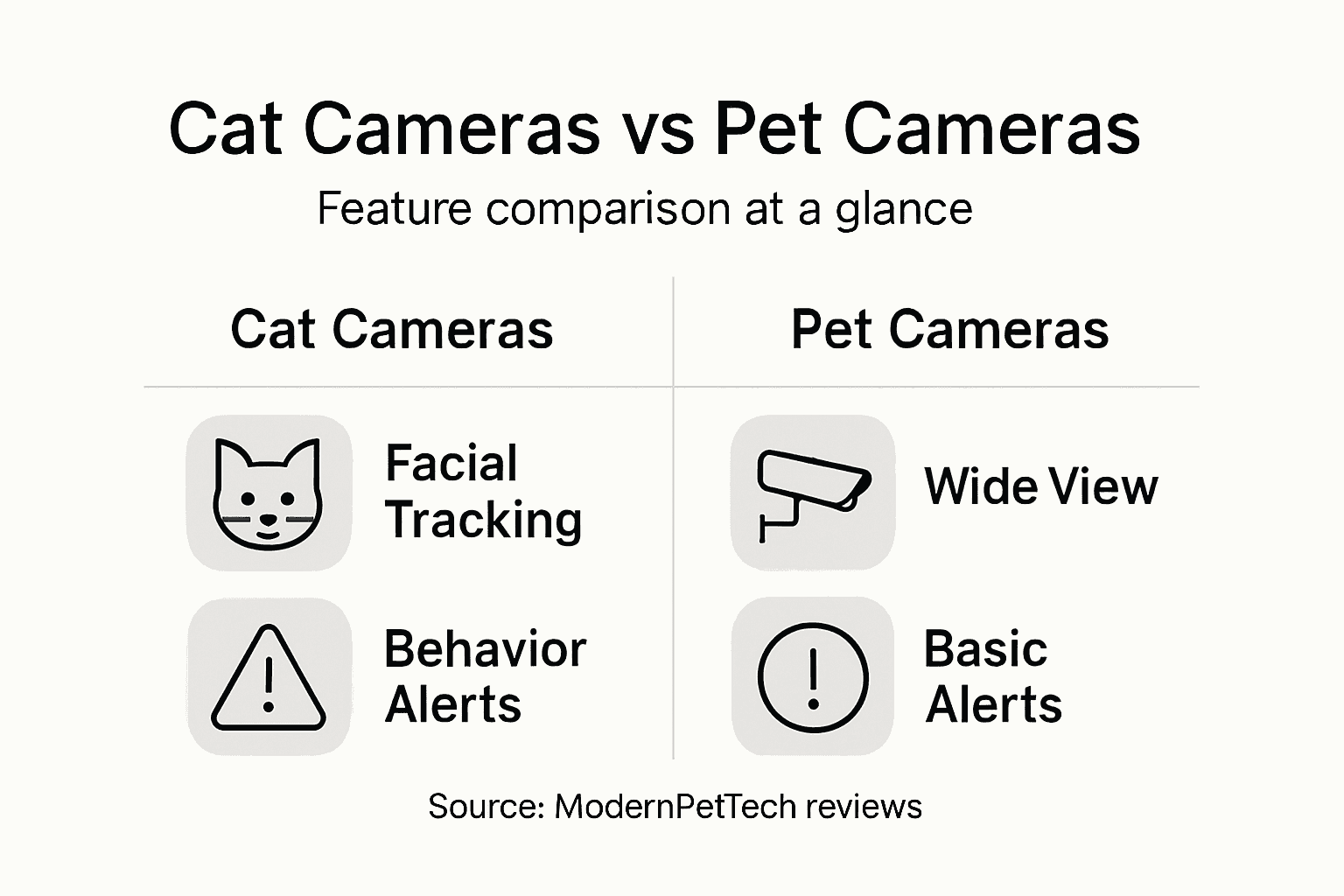 Infographic comparing key camera features