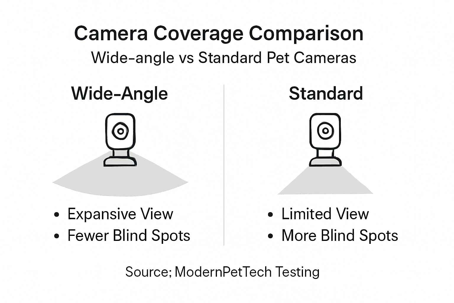Infographic comparing pet camera coverage areas