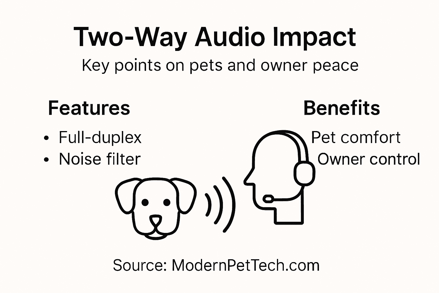 Infographic showing key audio features and benefits