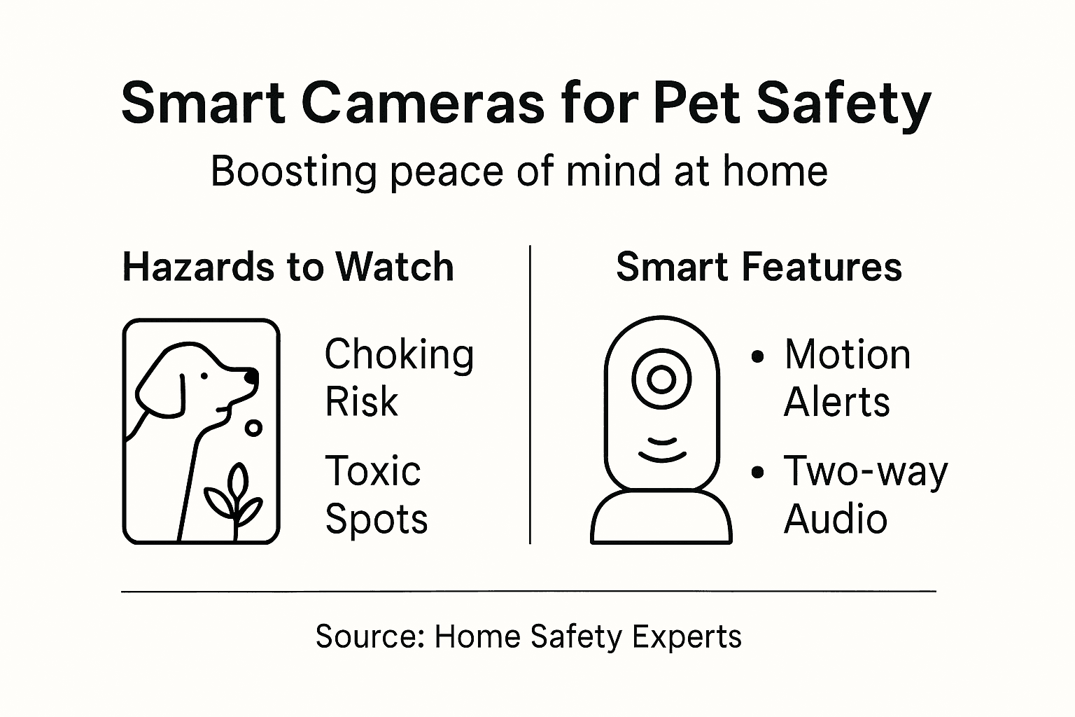 Infographic showing smart camera pet safety features