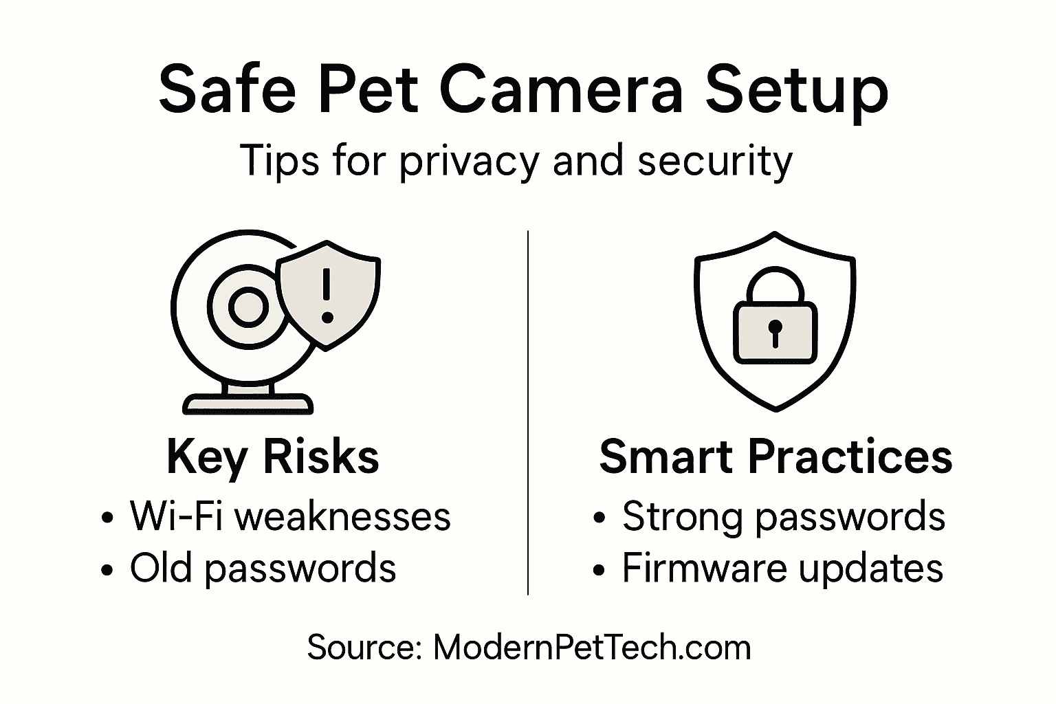 Infographic showing pet camera security tips