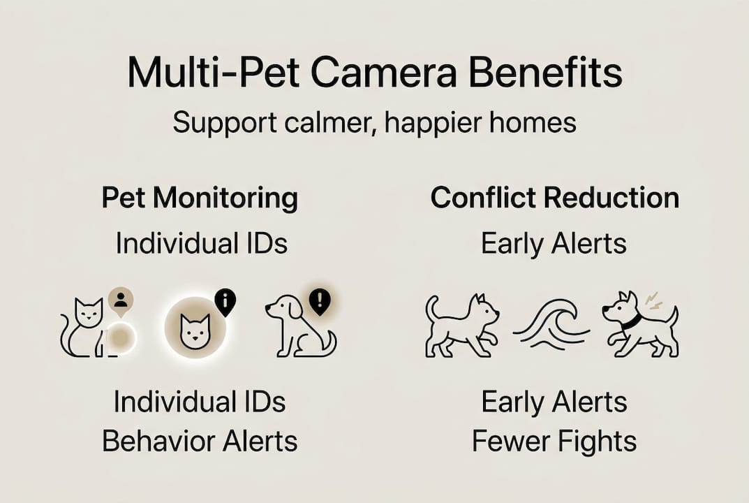 Infographic shows multi-pet camera benefits