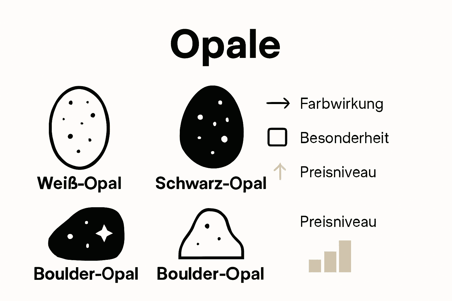 Vergleich Opalarten für Verlobungsringe als Infografik