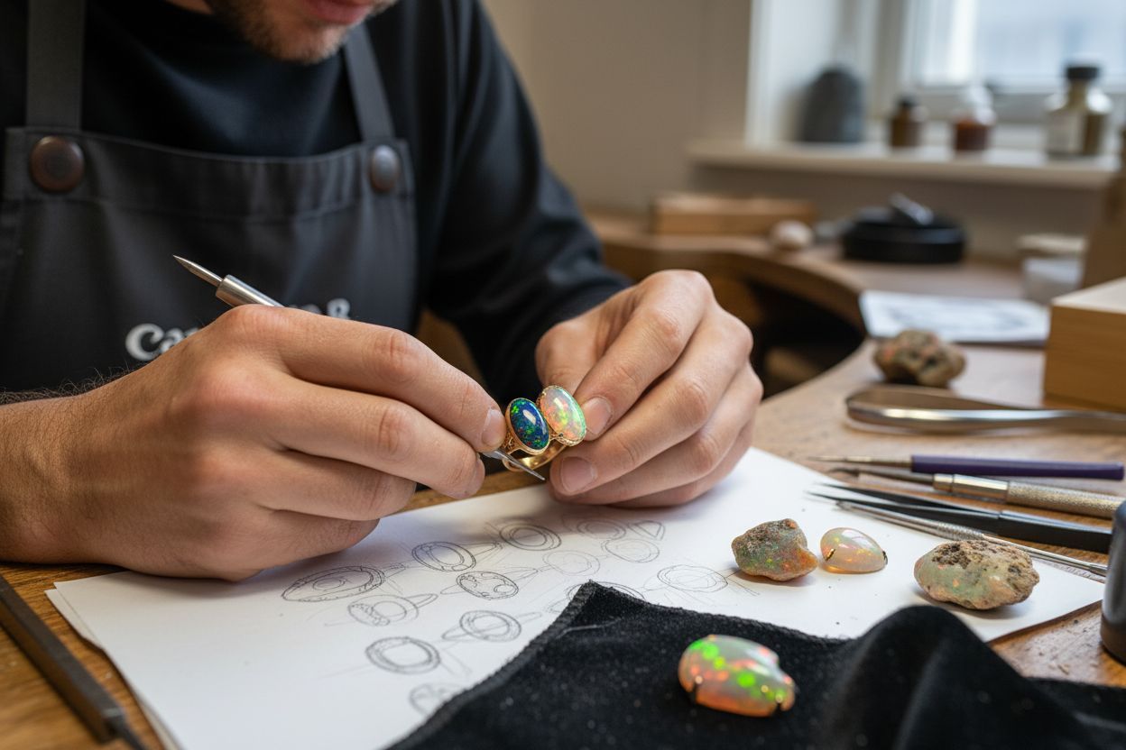 Goldschmied Opal Verarbeitung