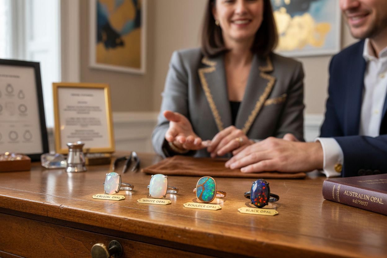 australian opal types rings