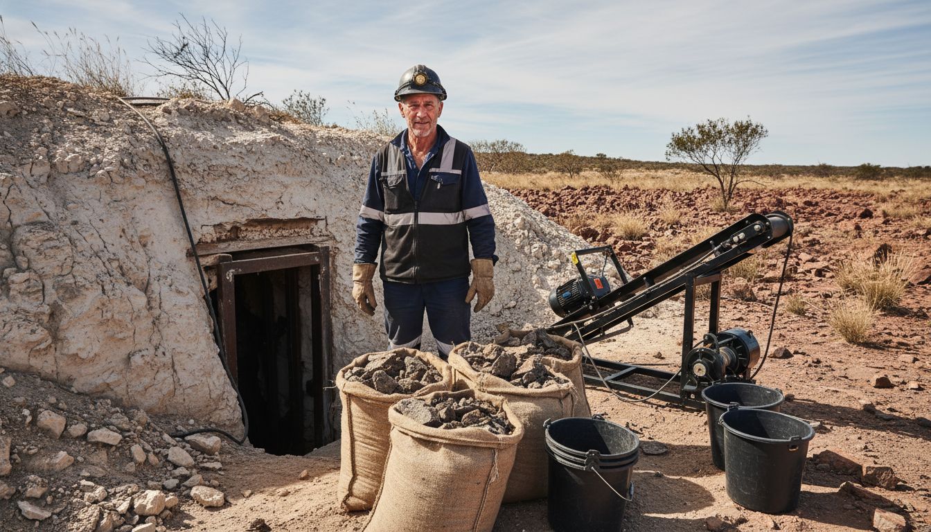 mineur opale Lightning Ridge