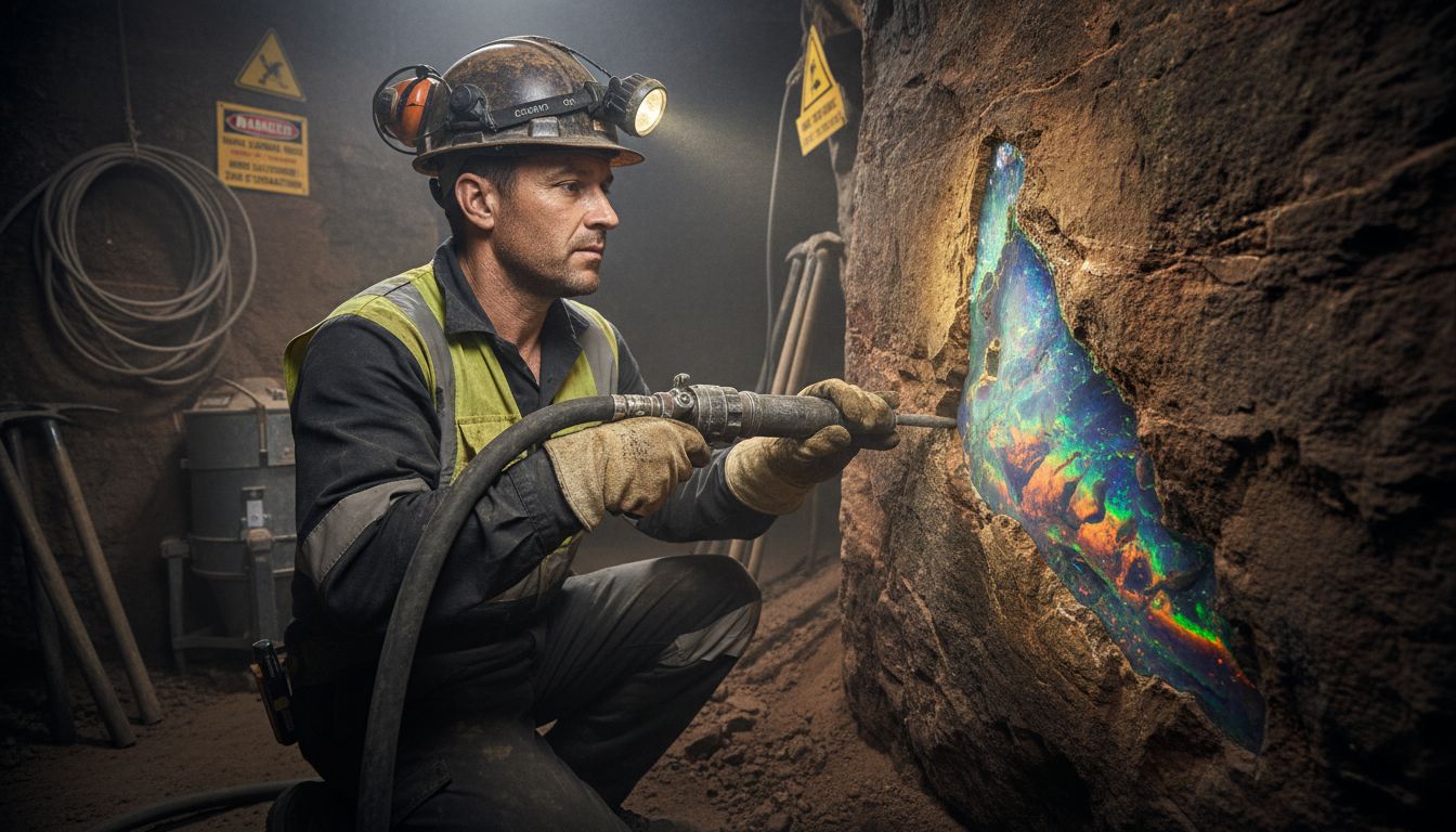 extraction mine opale