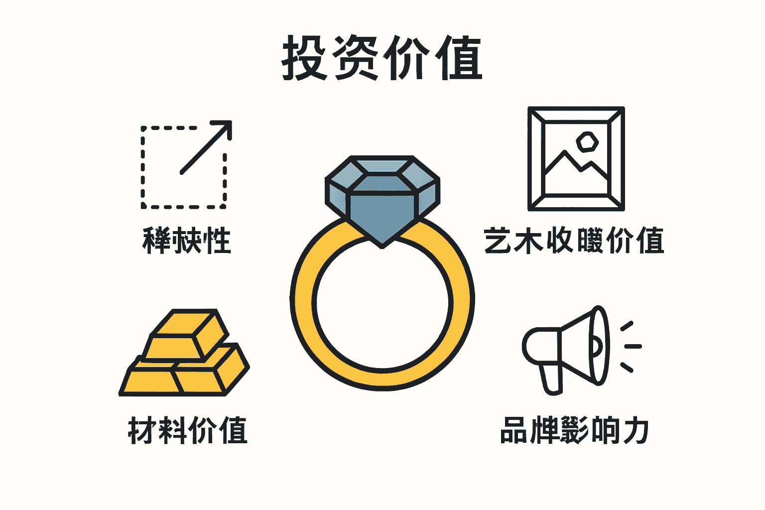 限量系列珠宝价值构成简单对比图