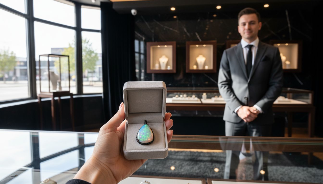 présentation bijou opale australie