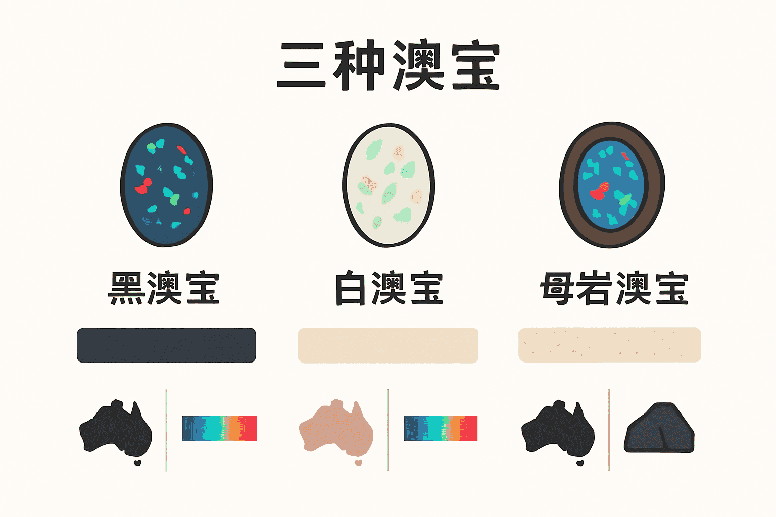 三种澳宝类型对比图示