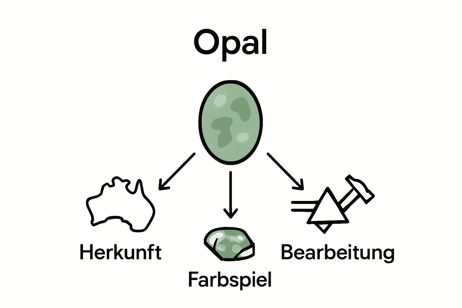 Infografik: Entstehung, Herkunft und Bearbeitung einer Opal-Story