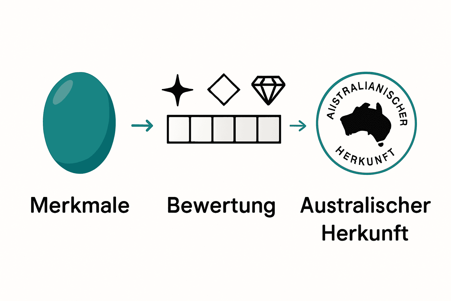 Infografik: Opal-Cabochon – Merkmale, Bewertung, Herkunft