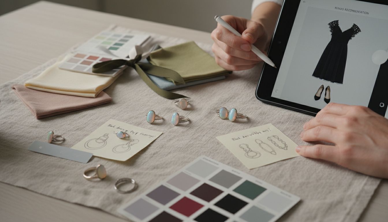 Opalschmuck Kombination Farbmuster