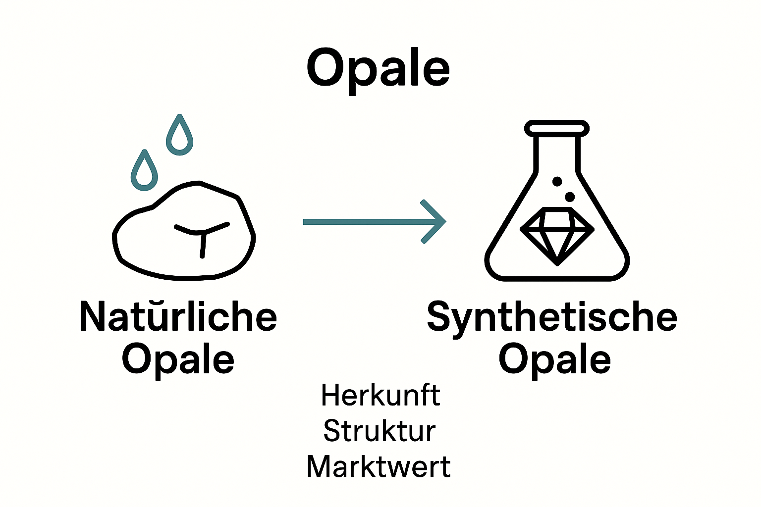 Vergleich echte und synthetische Opale Infografik