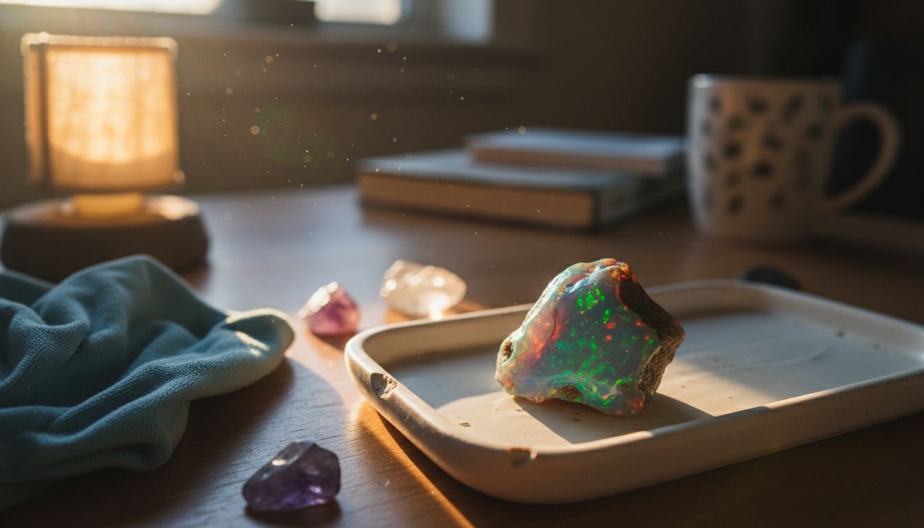 Close-up of multicolored Ethiopian opal