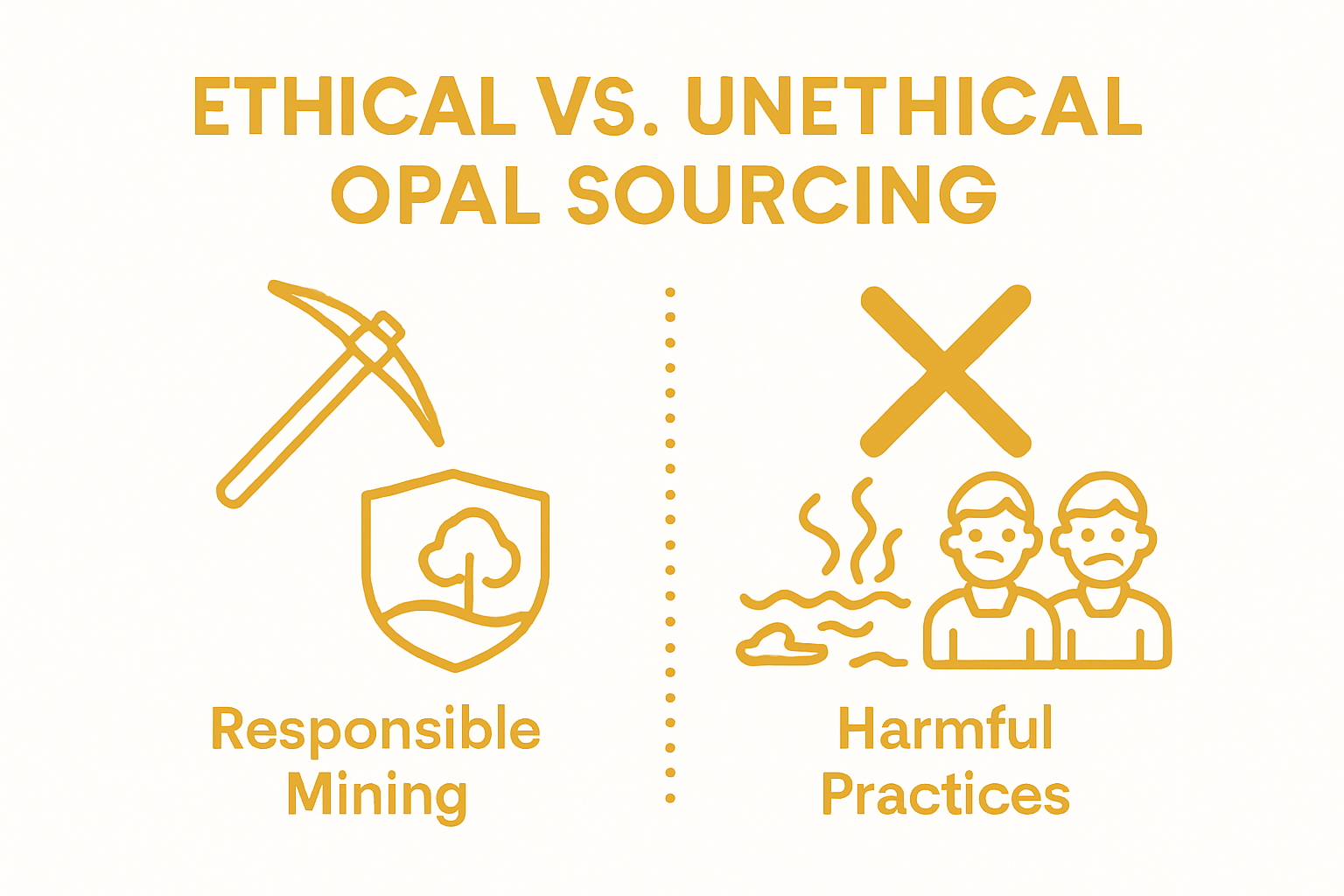 Infographic comparing opal sourcing ethics