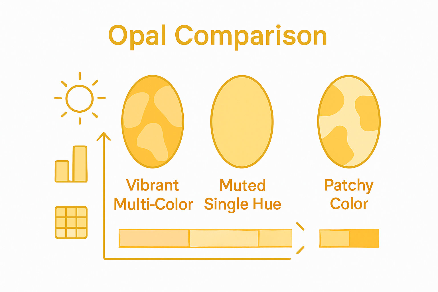Infographic on opal color and value factors