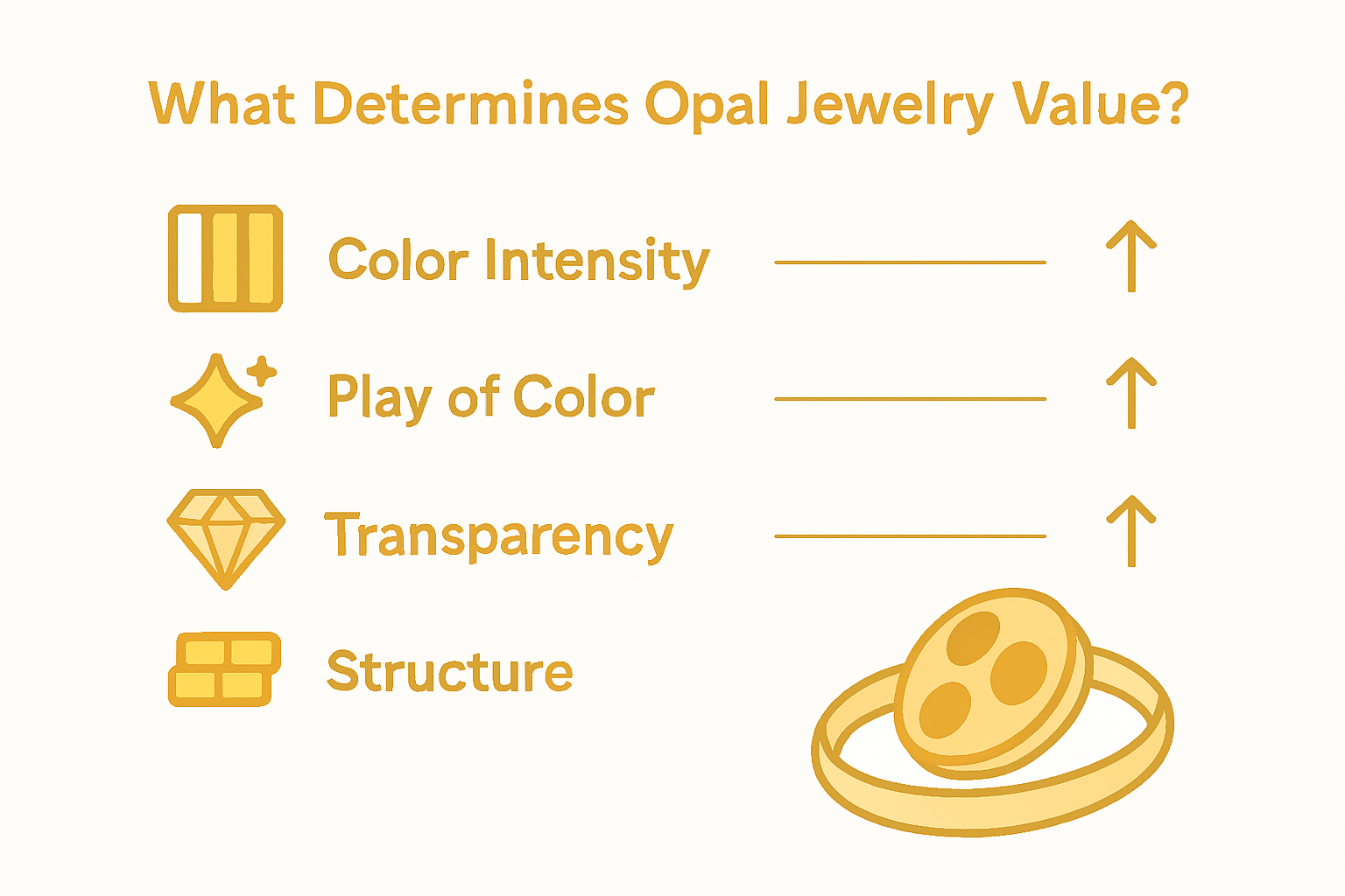 Infographic showing key opal value factors