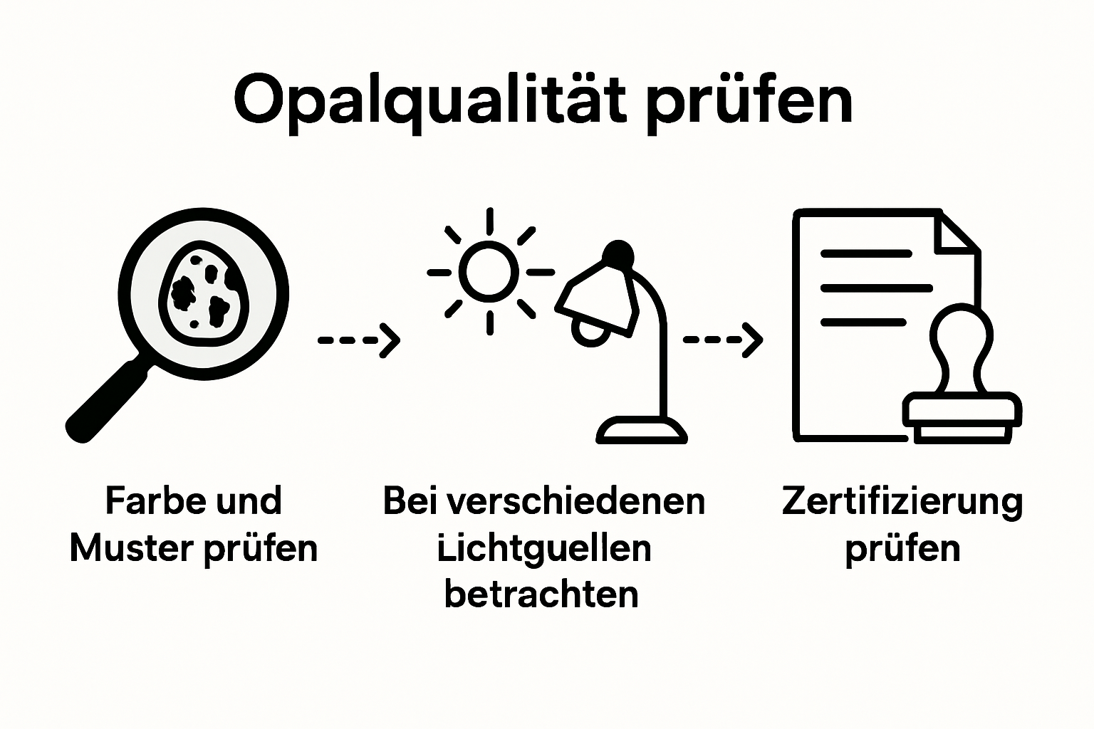 Infographic showing opal quality check steps