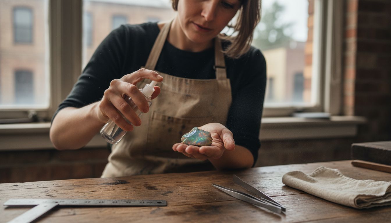 Préparation d’une opale pour bijou artisanal