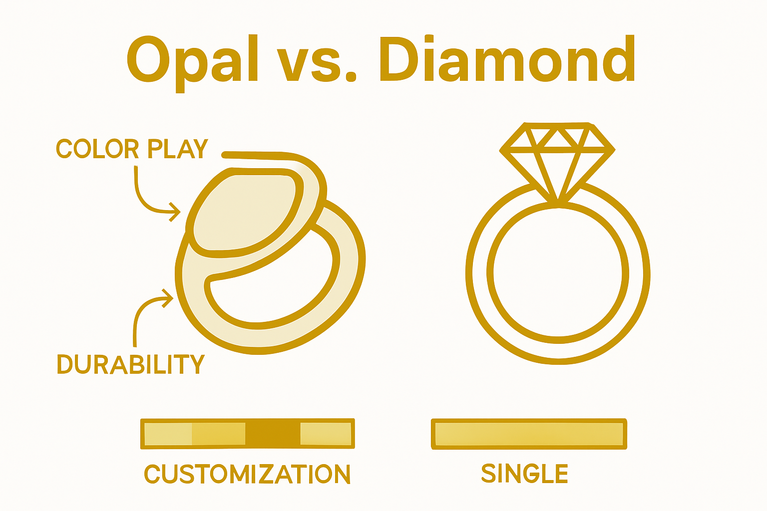 Infographic comparing opal inlay with traditional settings