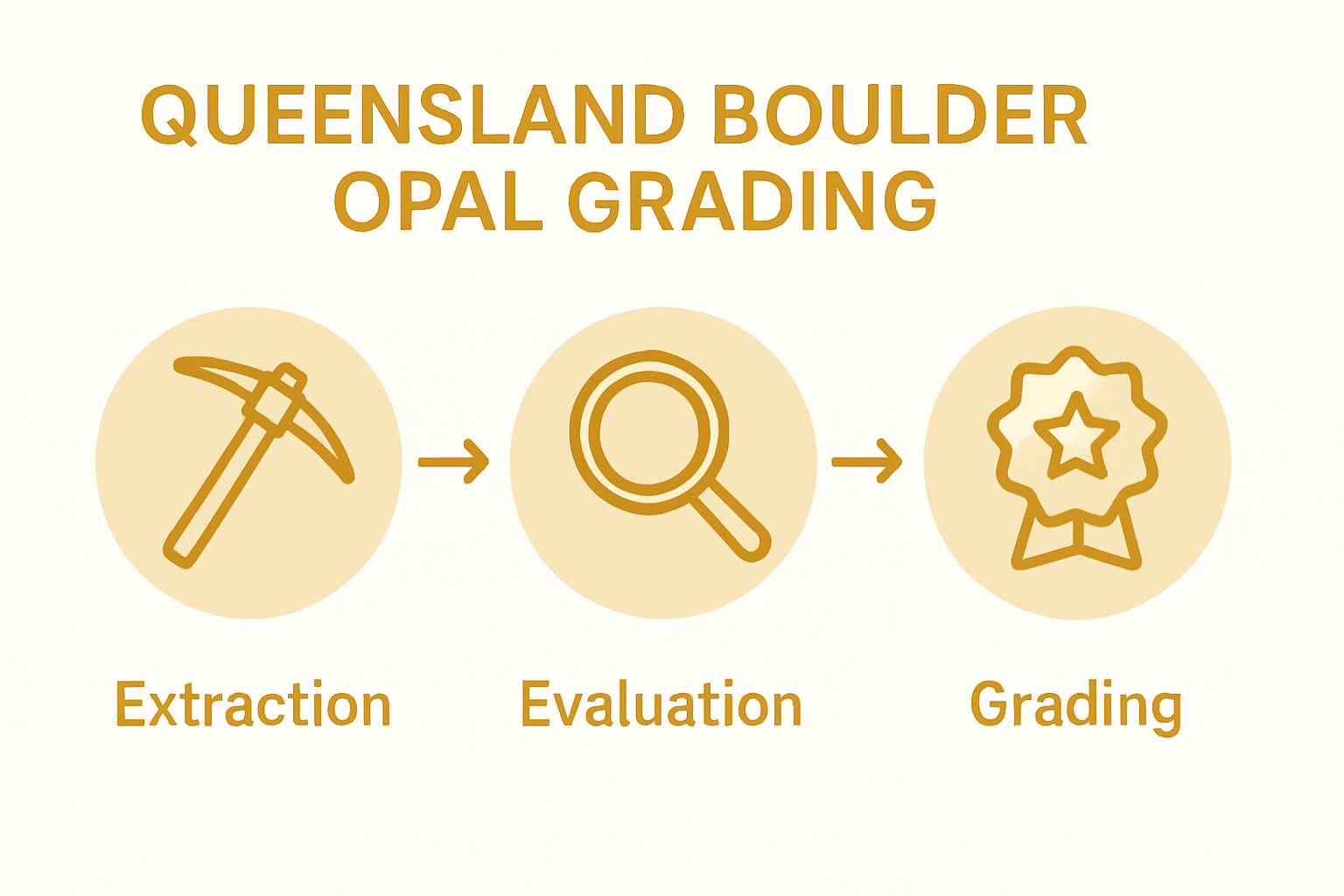 Infographic showing steps in boulder opal grading