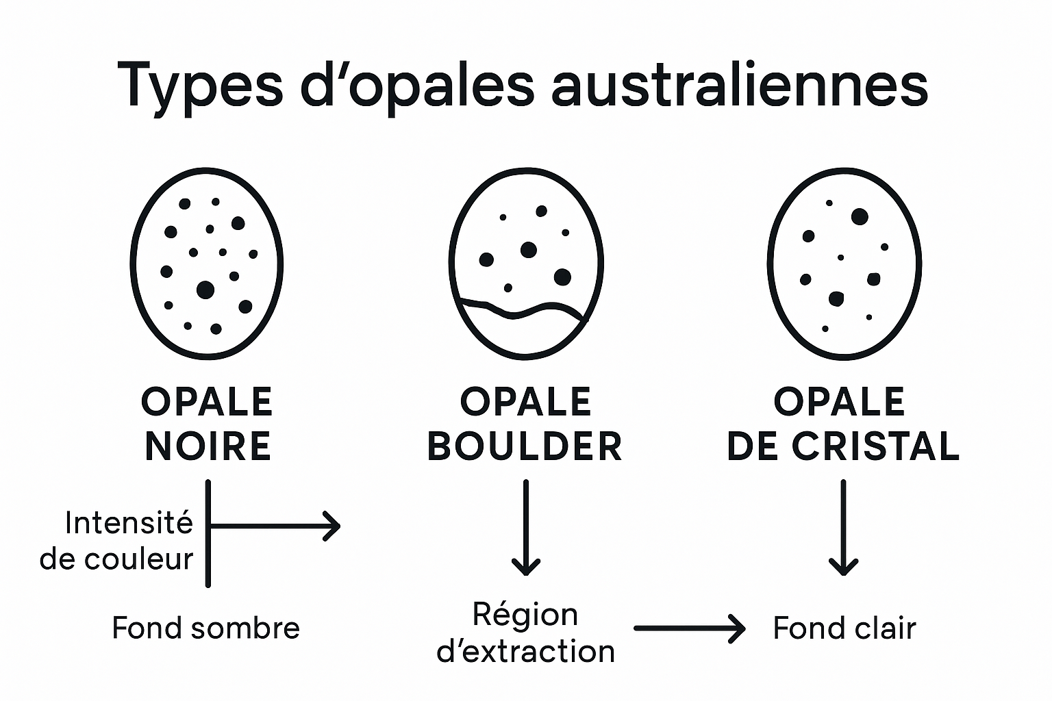 Infographie : les différentes variétés d’opales d’Australie passées au crible