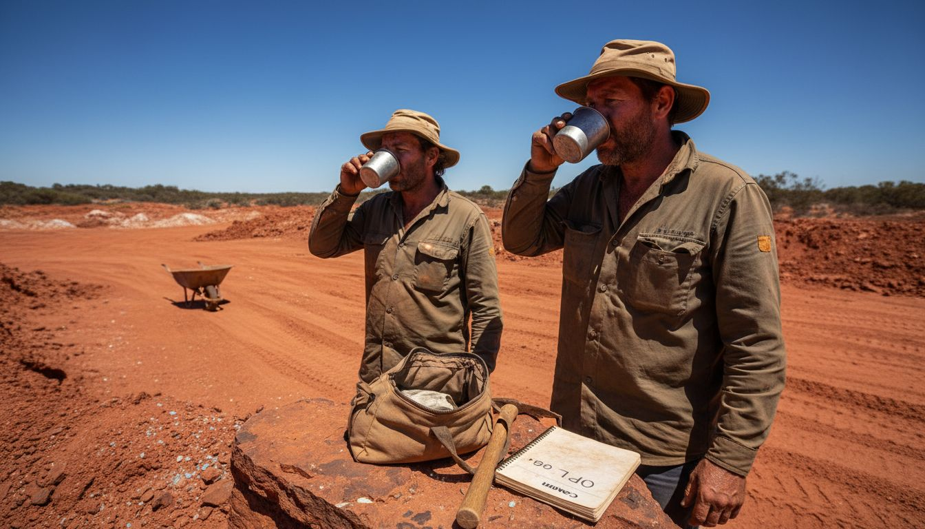 Miners at Australian black opal site