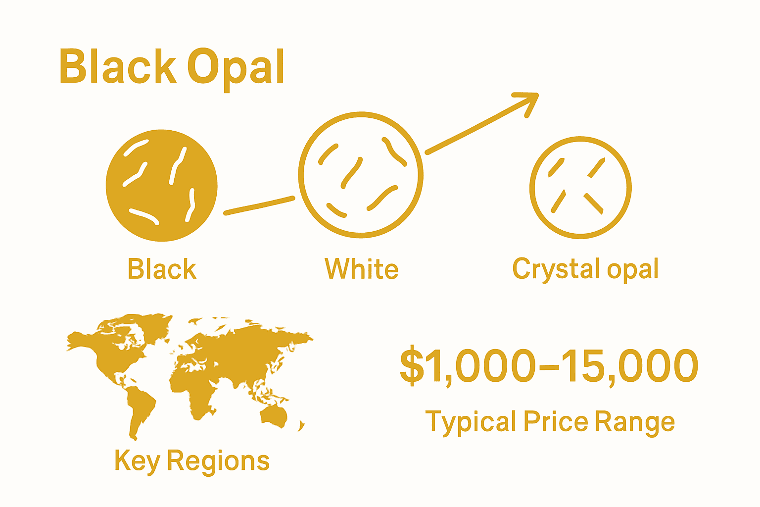 Infographic comparing black opal rarity and value
