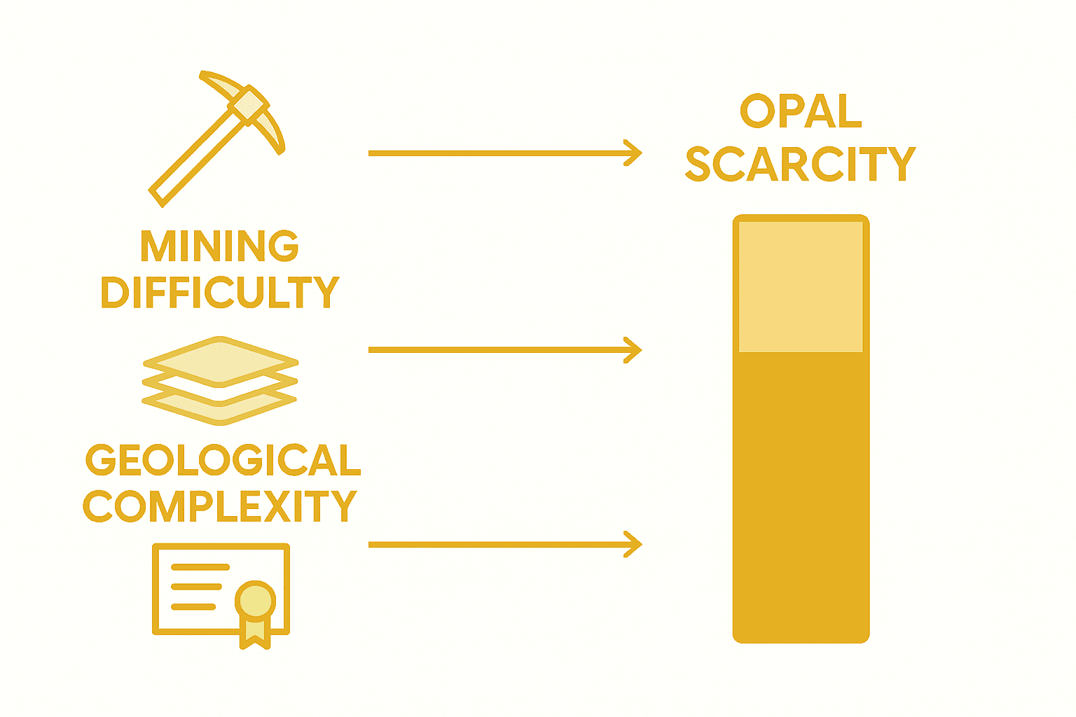 Infographic showing Australian opal rarity factors