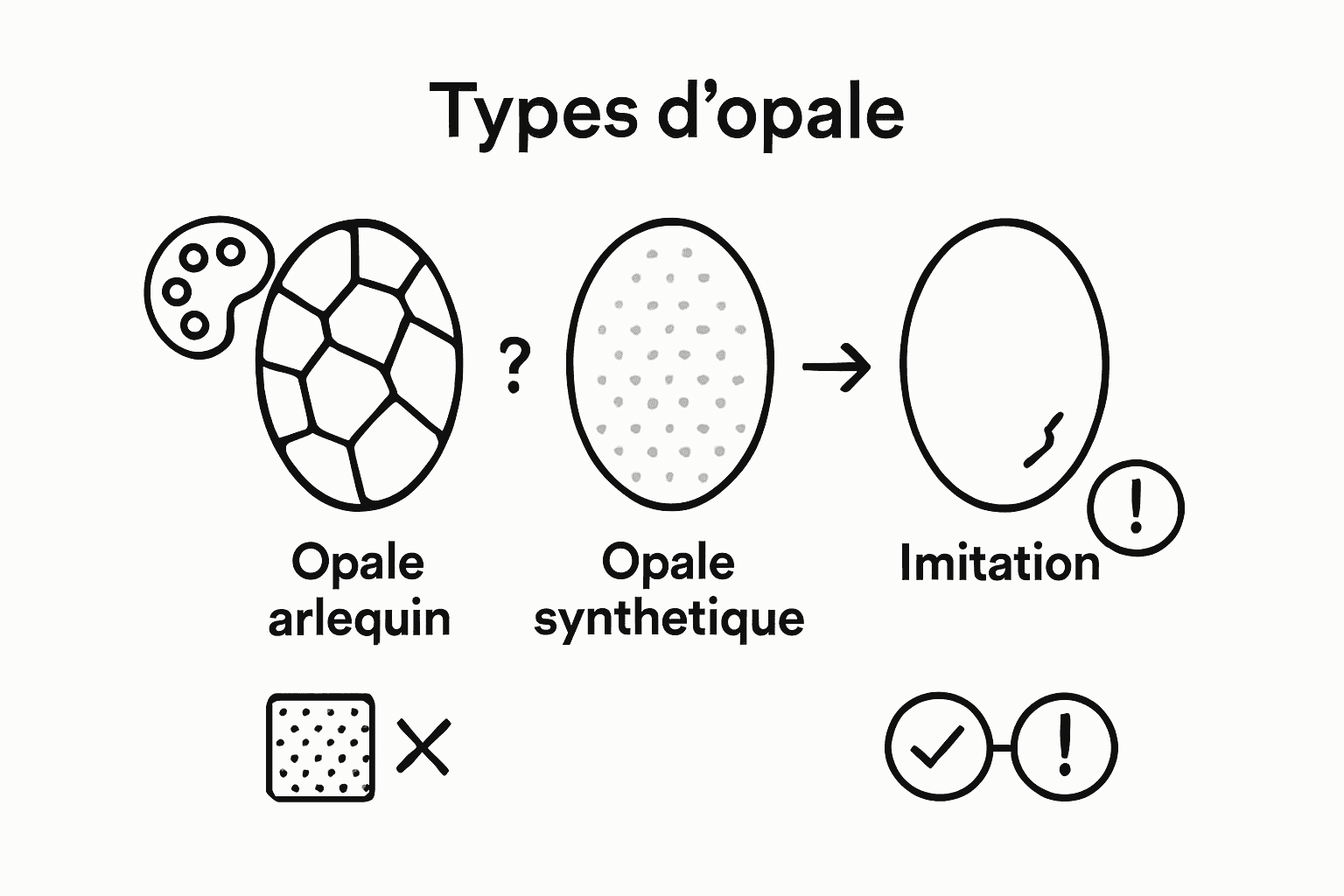 Infographie : comment distinguer les opales naturelles, synthétiques et imitations ?