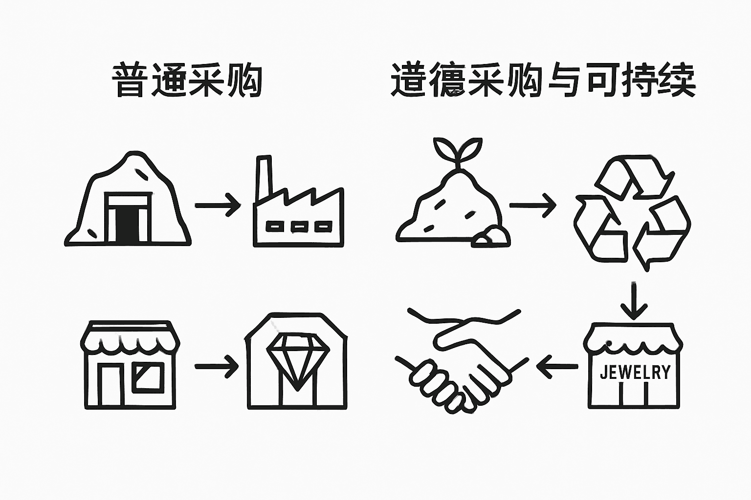 信息图：对比道德采购与常规采购的区别